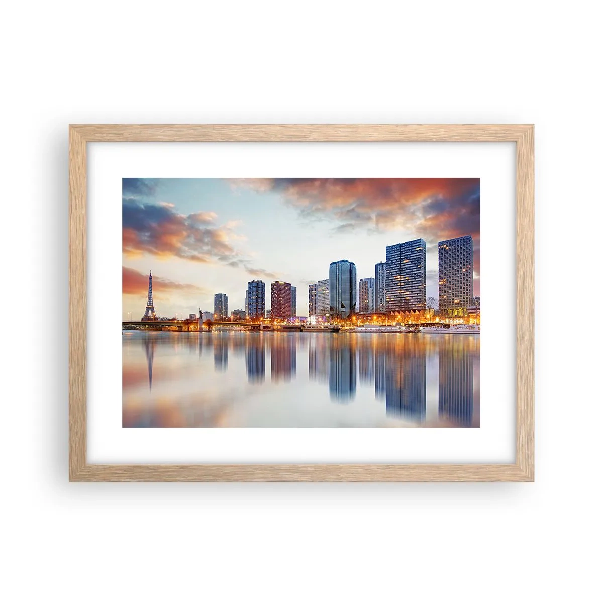 Poster in einem Rahmen aus heller Eiche - Die monumentale Ruhe von Paris - 40x30 cm
