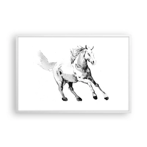 Poster in einem weißen Rahmen - Ungezähmte Seele - 91x61 cm