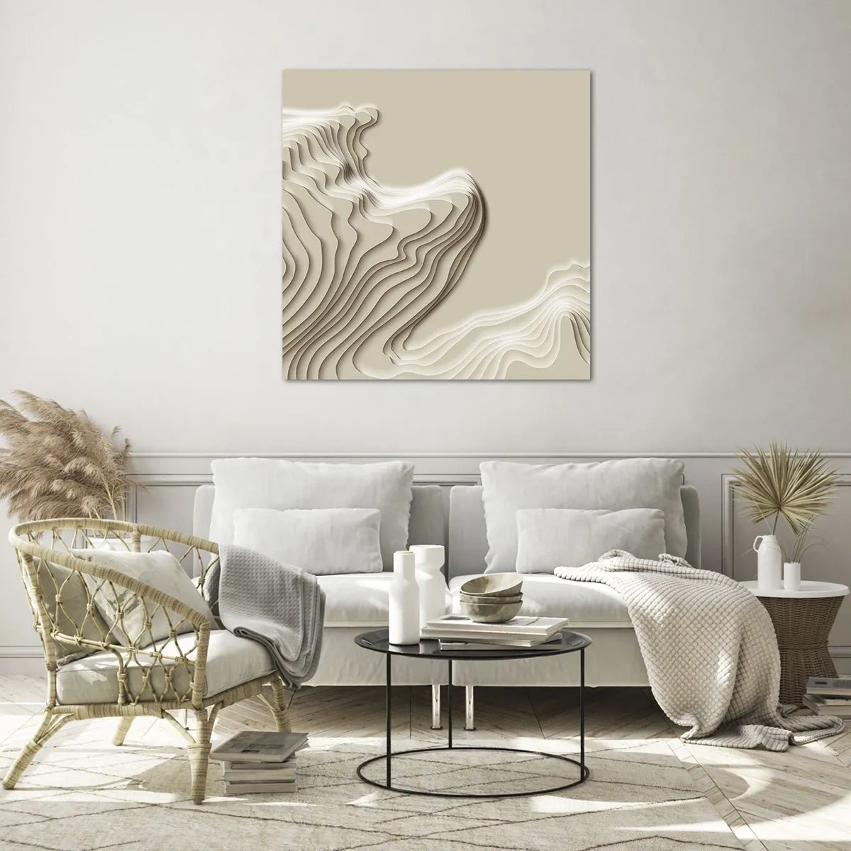 Glasbild - Bild auf glas - Topographie der Kunst - 70x70 cm