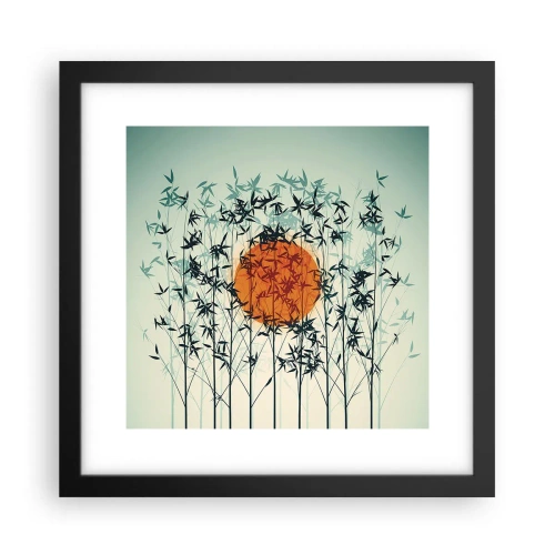 Poster in einem schwarzem Rahmen - Japanische Sonne - 30x30 cm