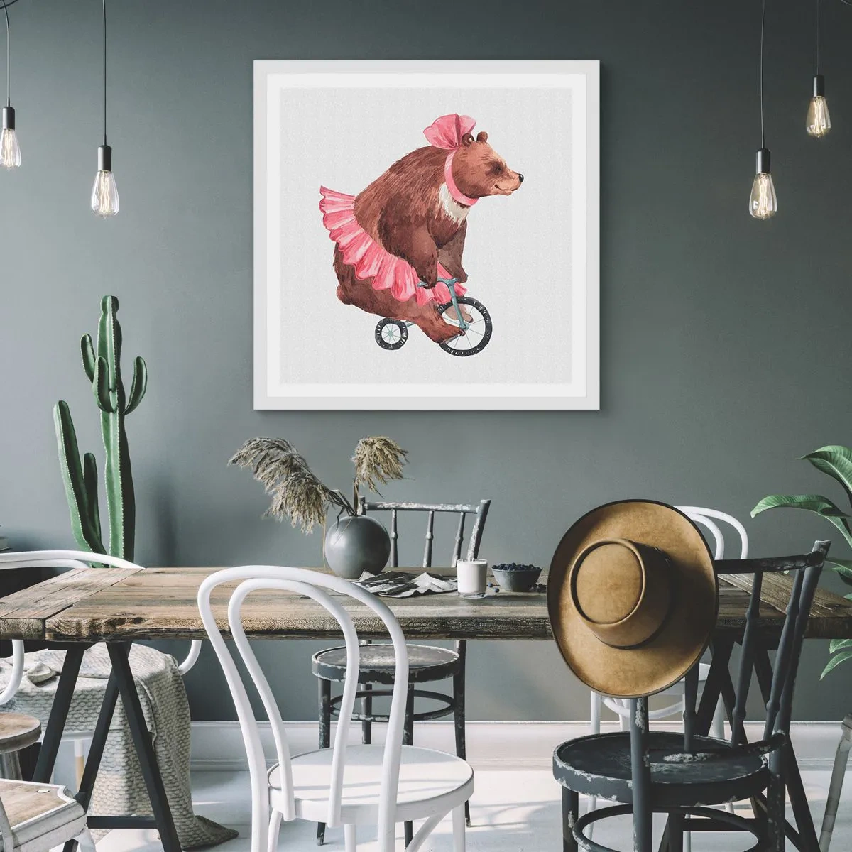 Poster in einem weißen Rahmen - Was für ein Affentheater! - 60x60 cm