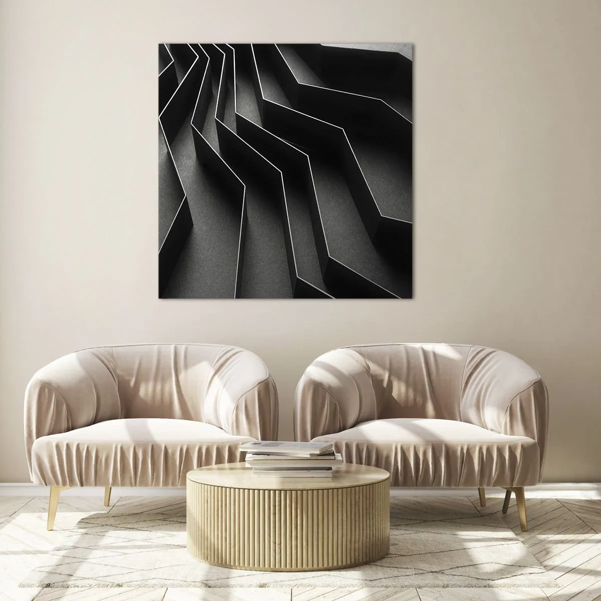 Glasbild - Bild auf glas - Räumliche Ordnung - 70x70 cm