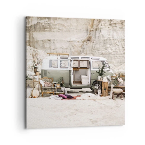 Bild auf Leinwand - Leinwandbild - Es ist die Zeit, die Reise zu beginnen - 50x50 cm