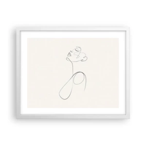 Poster in einem weißen Rahmen - Versunken in Träumen - 50x40 cm