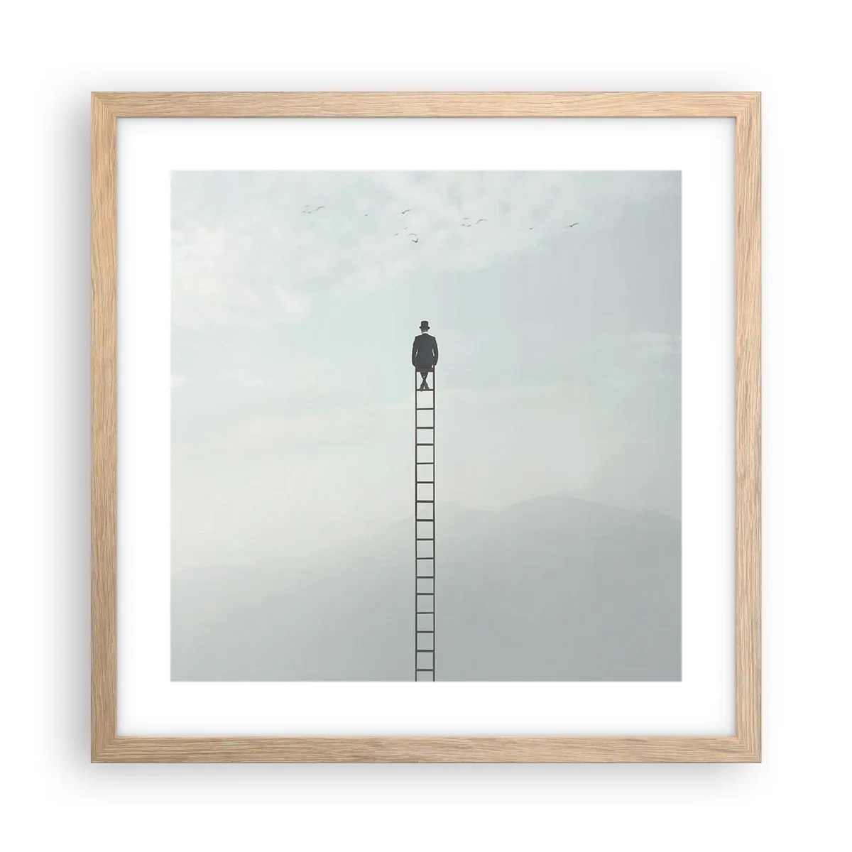 Poster in einem Rahmen aus heller Eiche - Erhebe dich darüber! - 40x40 cm