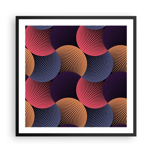 Poster in einem schwarzem Rahmen - Im kreisenden Rhythmus - 60x60 cm