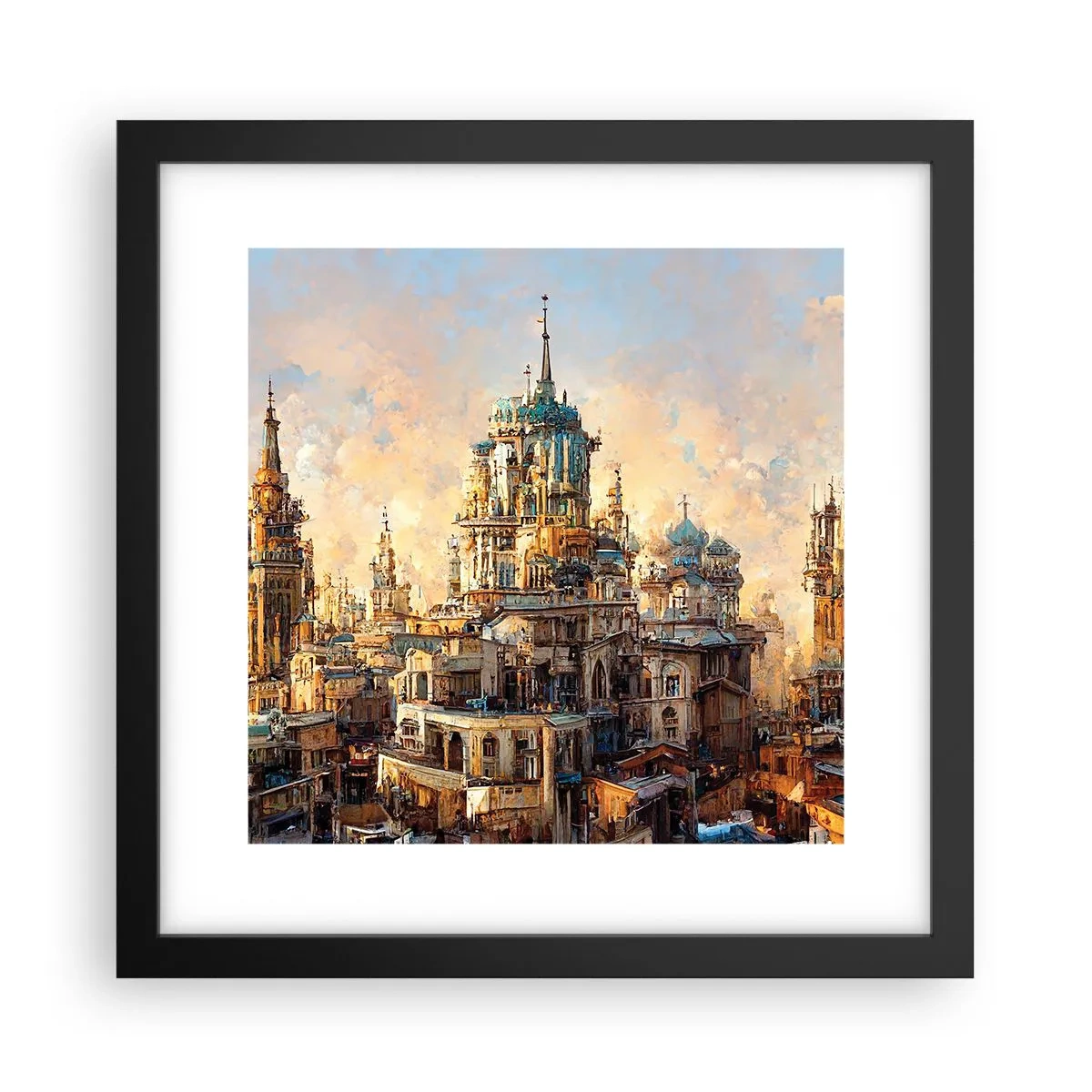 Poster in einem schwarzem Rahmen - Stadt der Städte - 30x30 cm