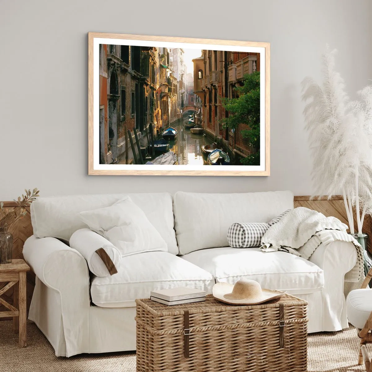 Poster in einem Rahmen aus heller Eiche - In einer venezianischen Gasse - 40x30 cm