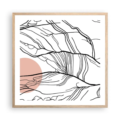 Poster in einem Rahmen aus heller Eiche - In einem Netz aus Zweigen - 60x60 cm