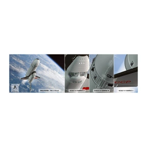 Fototapeten Muster Selbstklebend Deluxe Sticker - Kosmischer Aufstieg - Kosmos, Sputnik, Eine Weltraumrakete - 100x30 cm