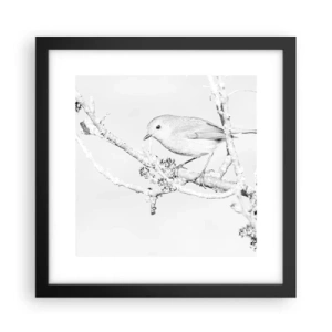 Poster in einem schwarzem Rahmen - Wintermorgen - 30x30 cm