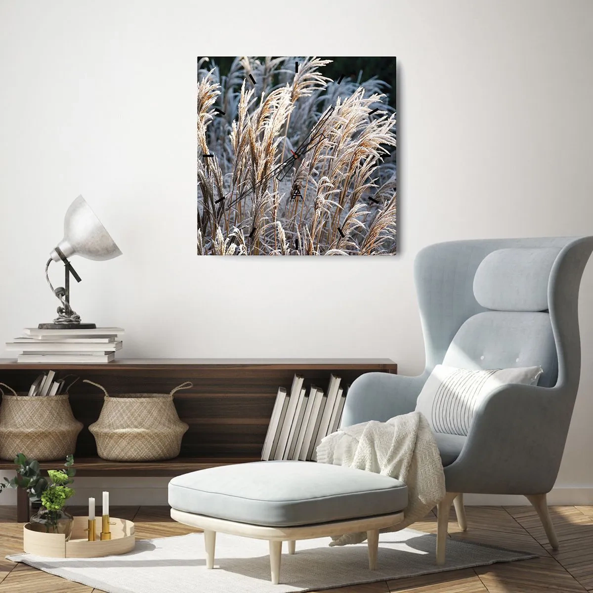 Wanduhr - Glasuhr - Gekleidet mit Frost - 30x30 cm