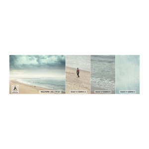Fototapeten Muster Premium Canvas - Auf der Suche nach Frieden - Meer, Strand, Gehen - 100x30 cm