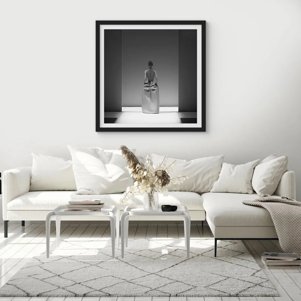 Poster in einem schwarzem Rahmen - Raffinierte Einfachheit - 30x30 cm