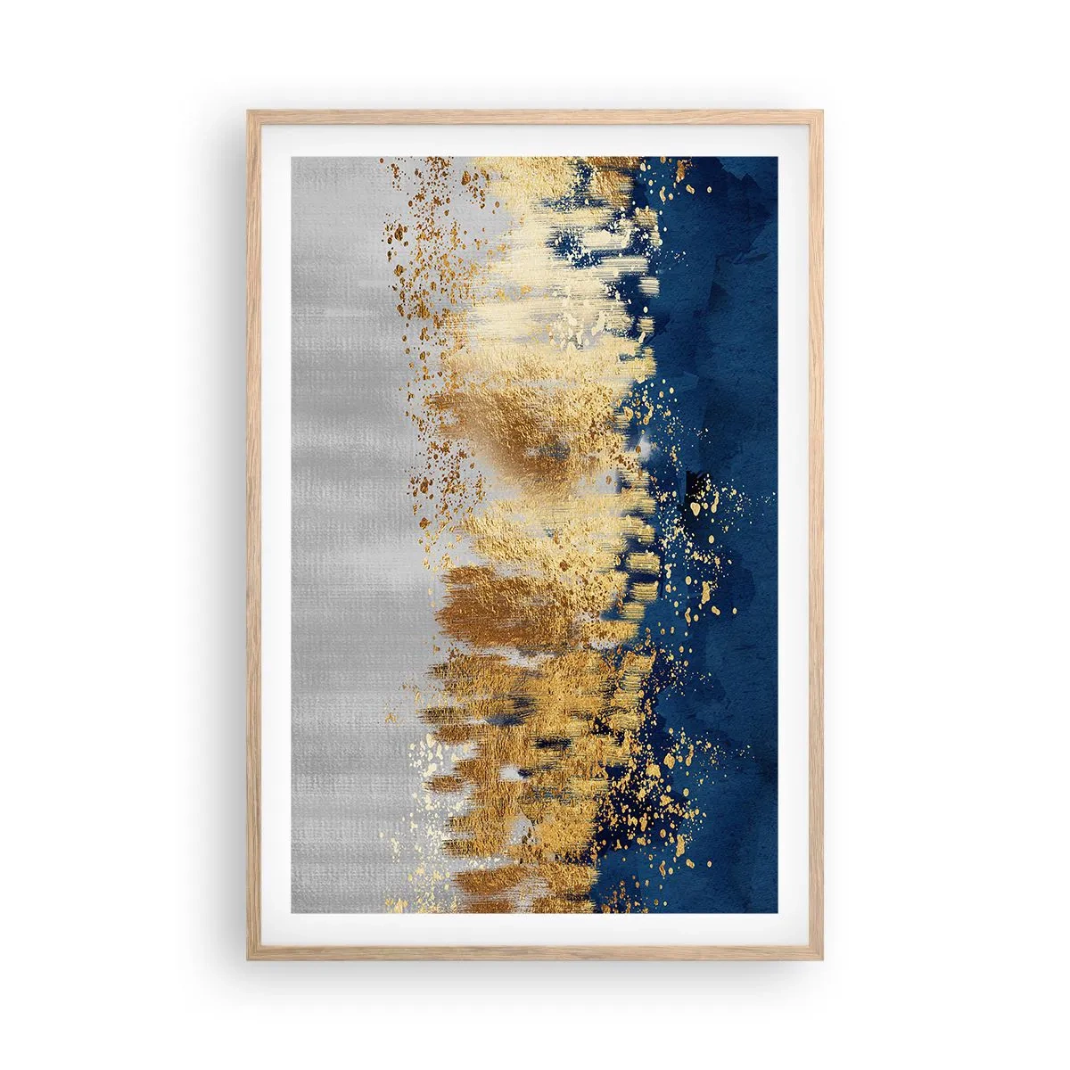 Poster in einem Rahmen aus heller Eiche - Moderne Komposition mit Glanz - 61x91 cm