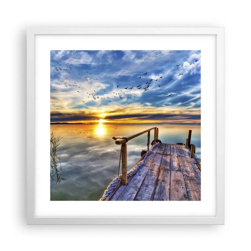 Poster in einem weißen Rahmen - Der Wind geht zur Ruhe - 40x40 cm