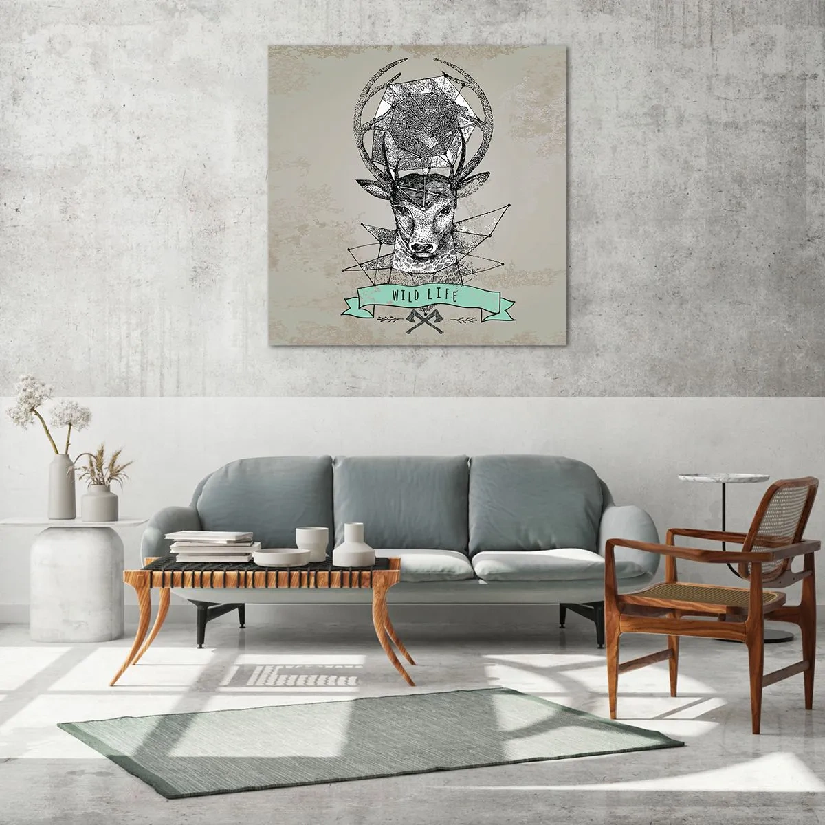 Glasbild - Bild auf glas - St. sehen Hubertus - 40x40 cm