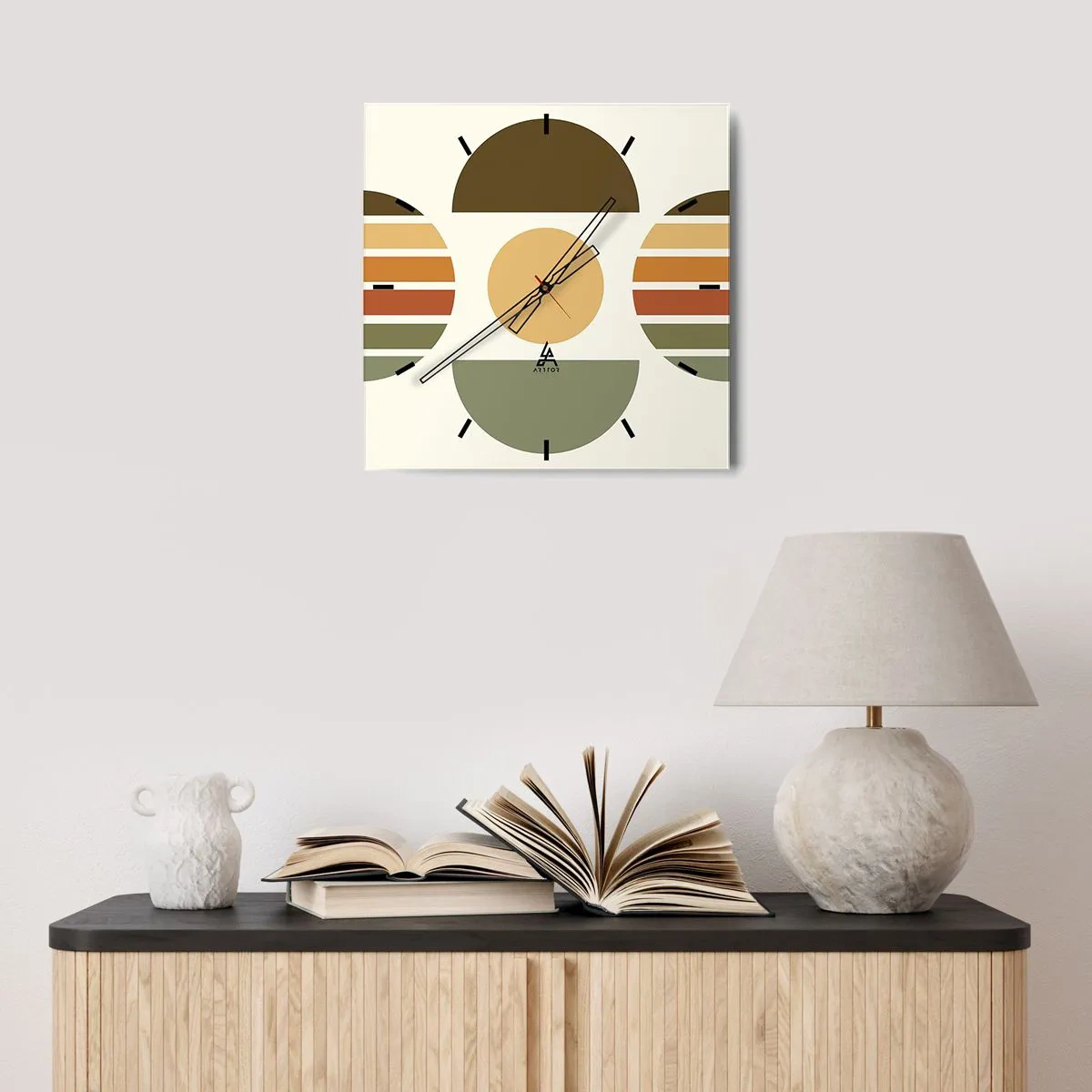 Wanduhr - Glasuhr - In Erdtönen - 30x30 cm