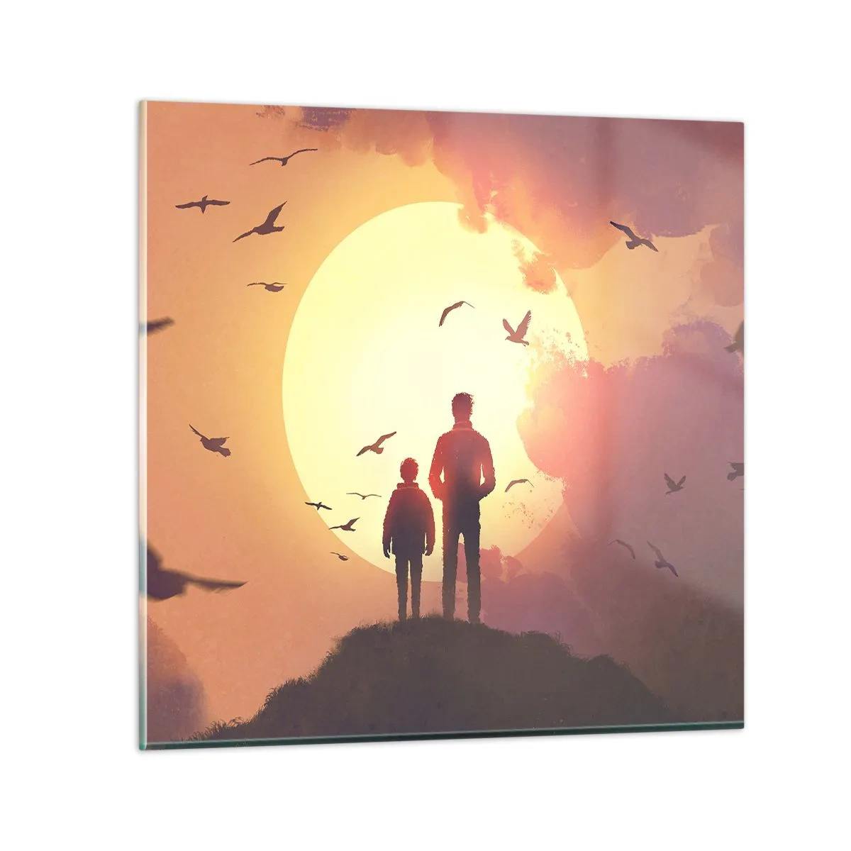Glasbild - Bild auf glas - Von Angesicht zu Angesicht mit der Sonne - 30x30 cm