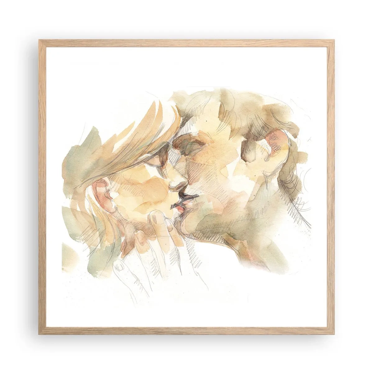 Poster in einem Rahmen aus heller Eiche - Hälfte gefunden? - 60x60 cm