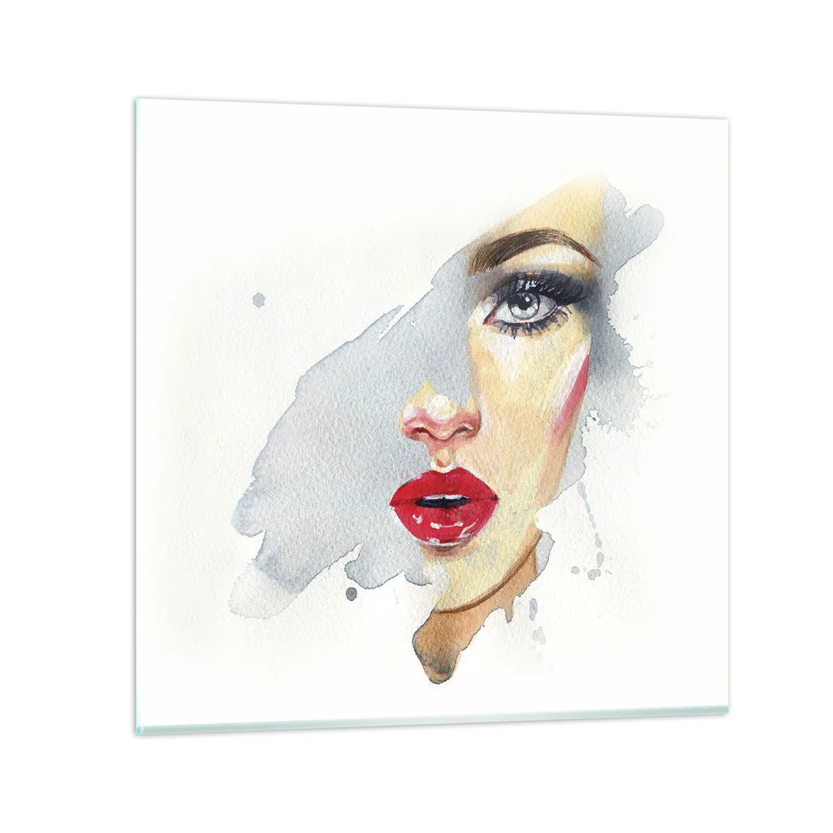 Glasbild - Bild auf glas - Abspiegeln in einem Wassertropfen - 60x60 cm