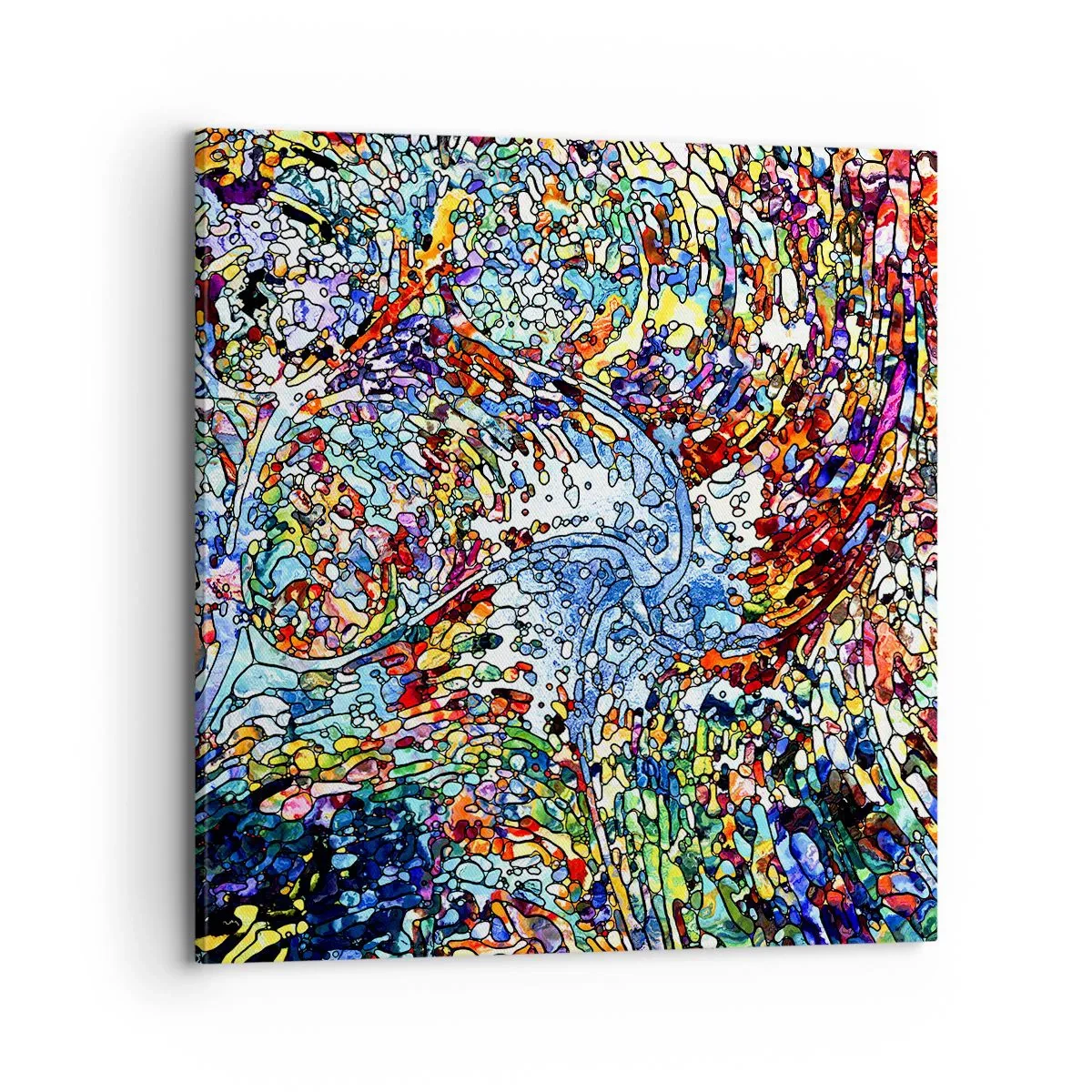 Bild auf Leinwand - Leinwandbild - Glasmalerei Wassertropfen - 70x70 cm