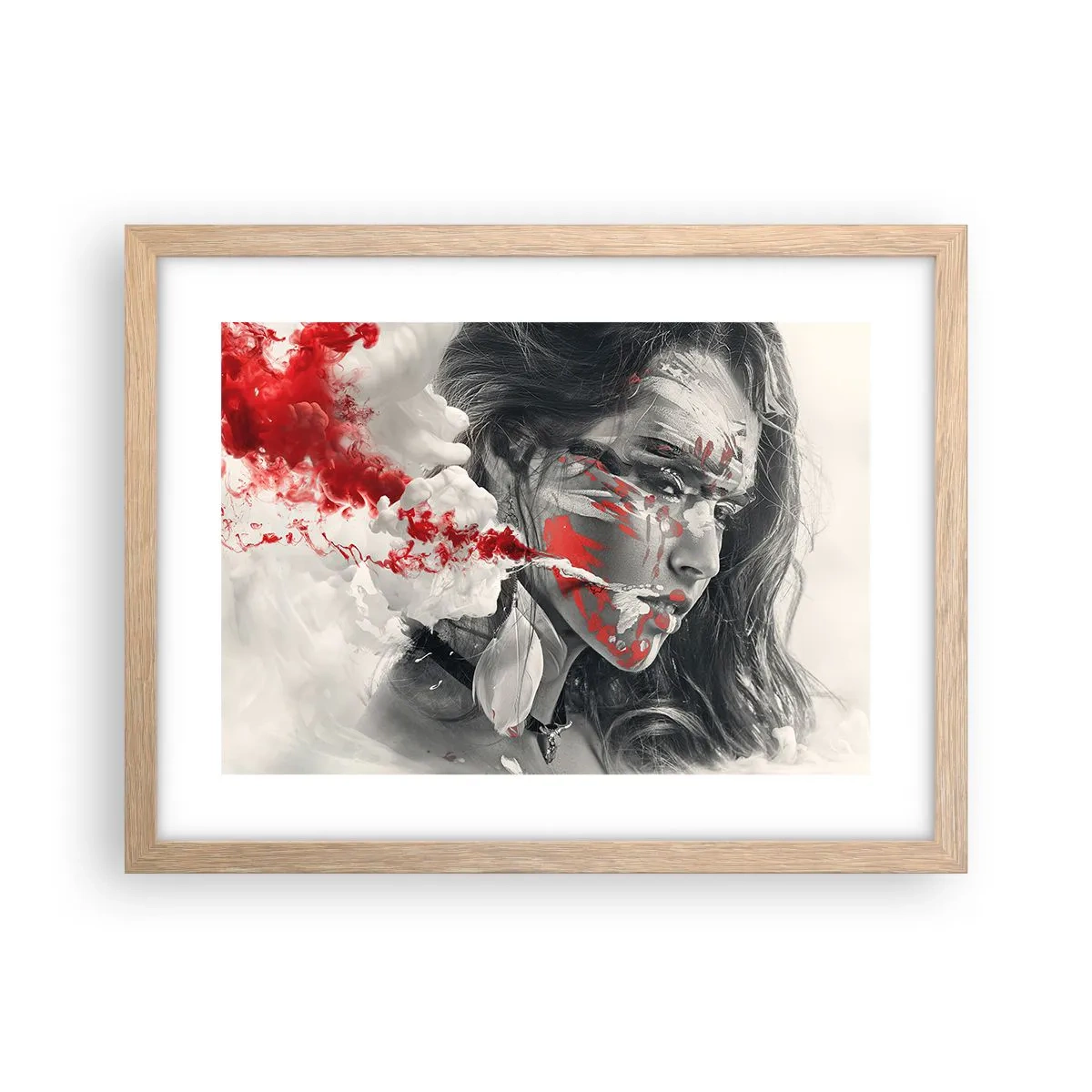 Poster in einem Rahmen aus heller Eiche - Im Dunst der Absurdität - 40x30 cm