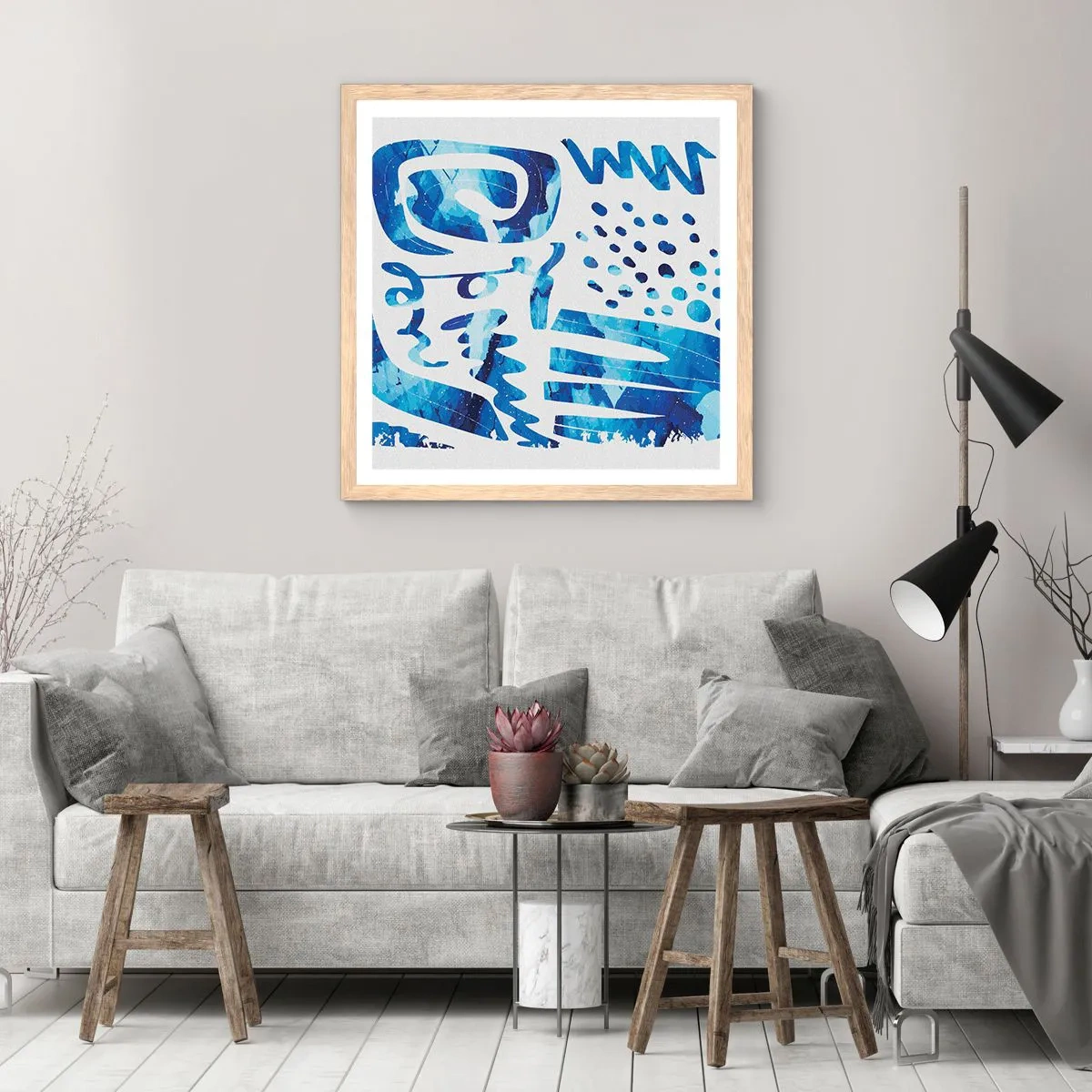 Poster in einem Rahmen aus heller Eiche - Zurück zu den Wurzeln - 40x40 cm