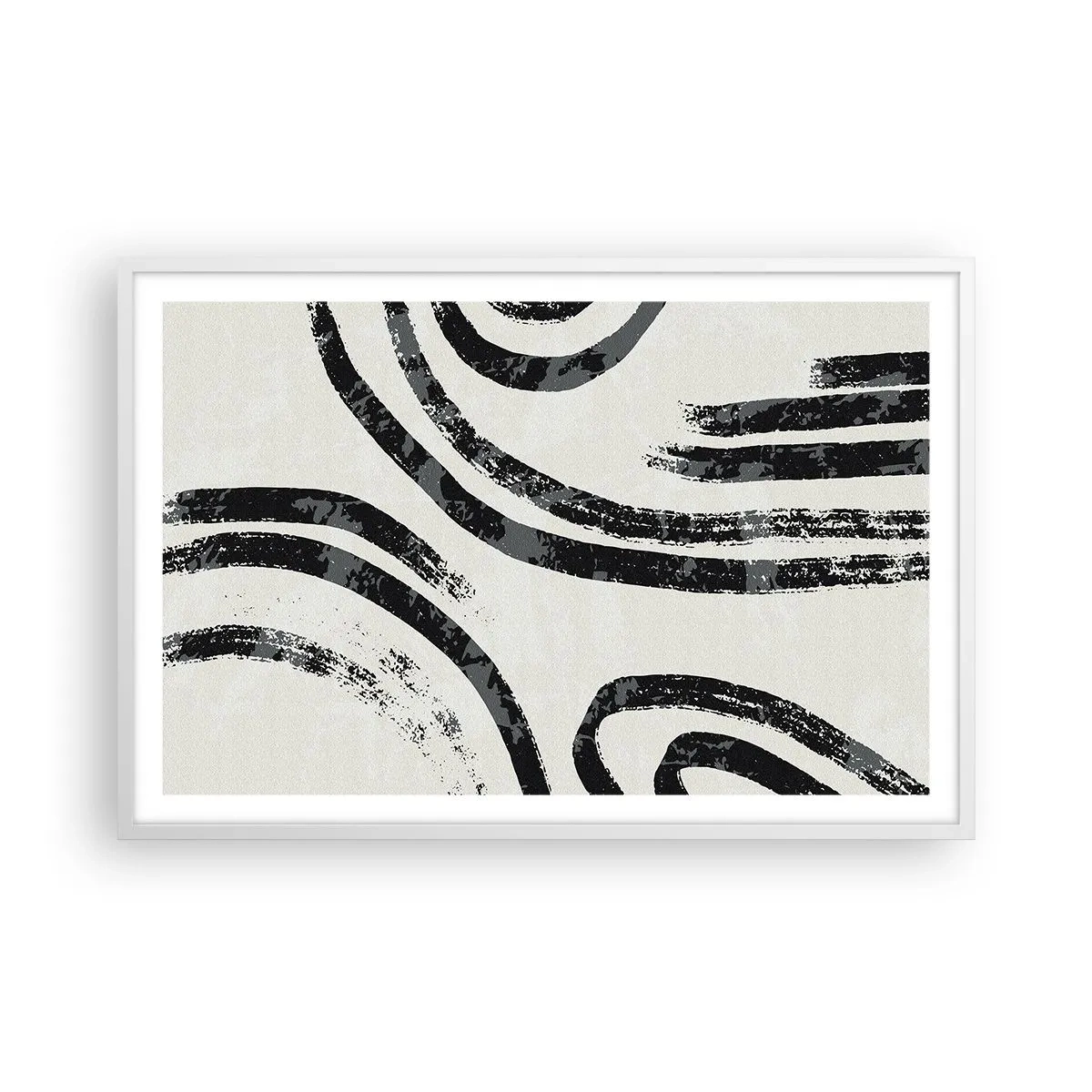 Poster in einem weißen Rahmen - Bei Hälfte angehalten - 91x61 cm