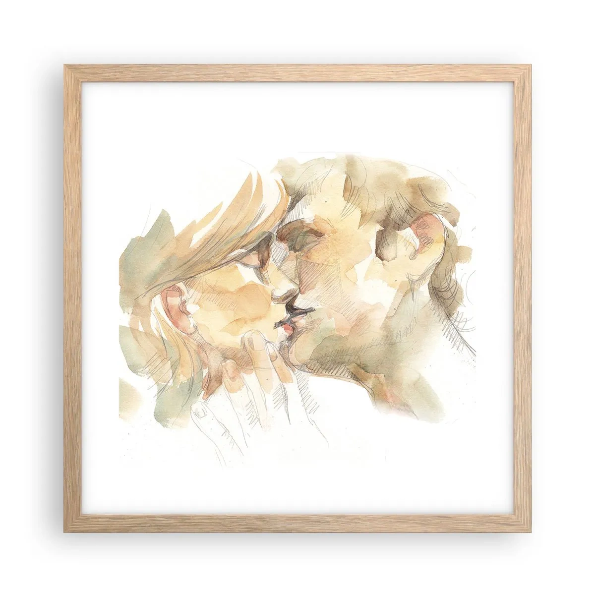 Poster in einem Rahmen aus heller Eiche - Hälfte gefunden? - 40x40 cm