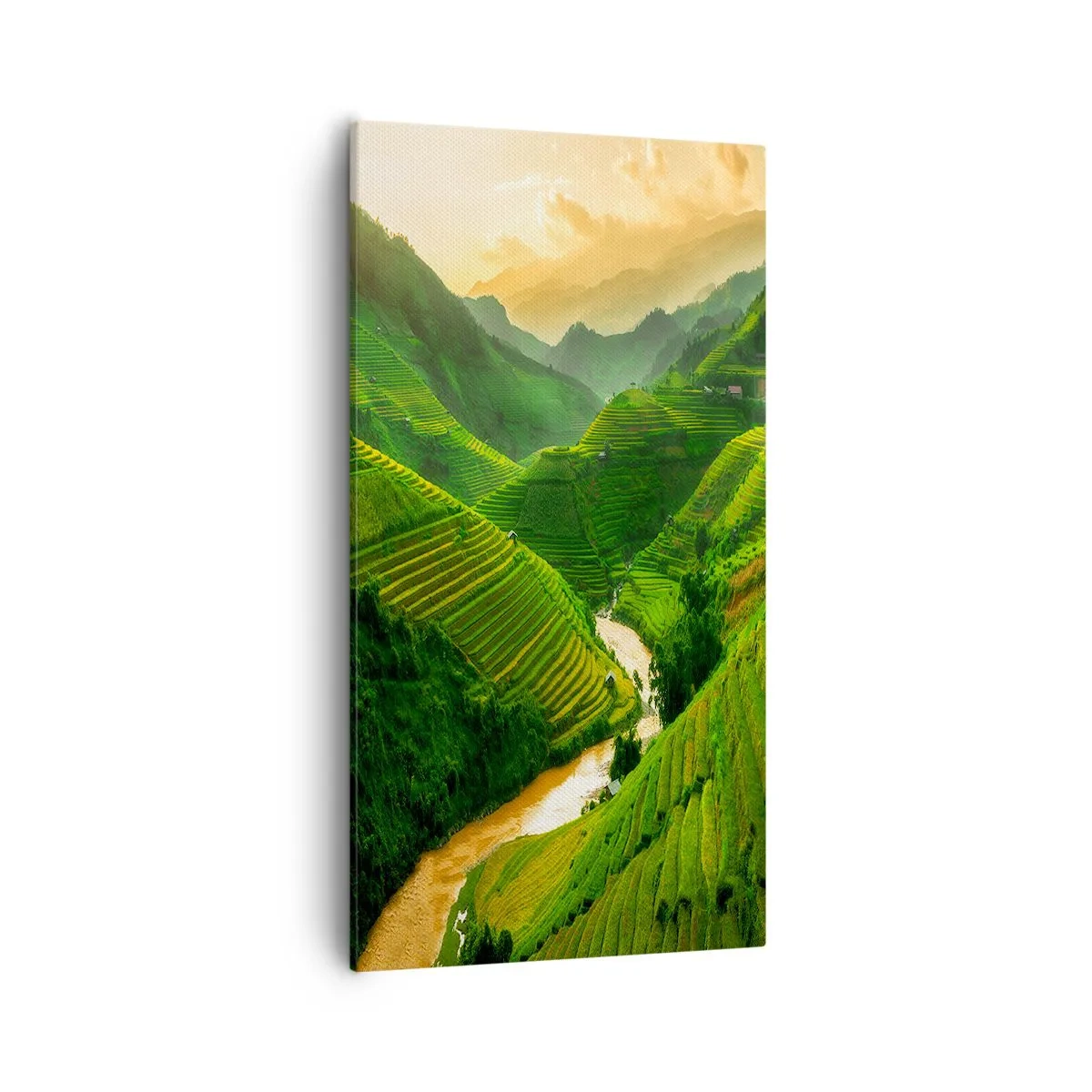 Bild auf Leinwand - Leinwandbild - Vietnamesisches Tal - 55x100 cm