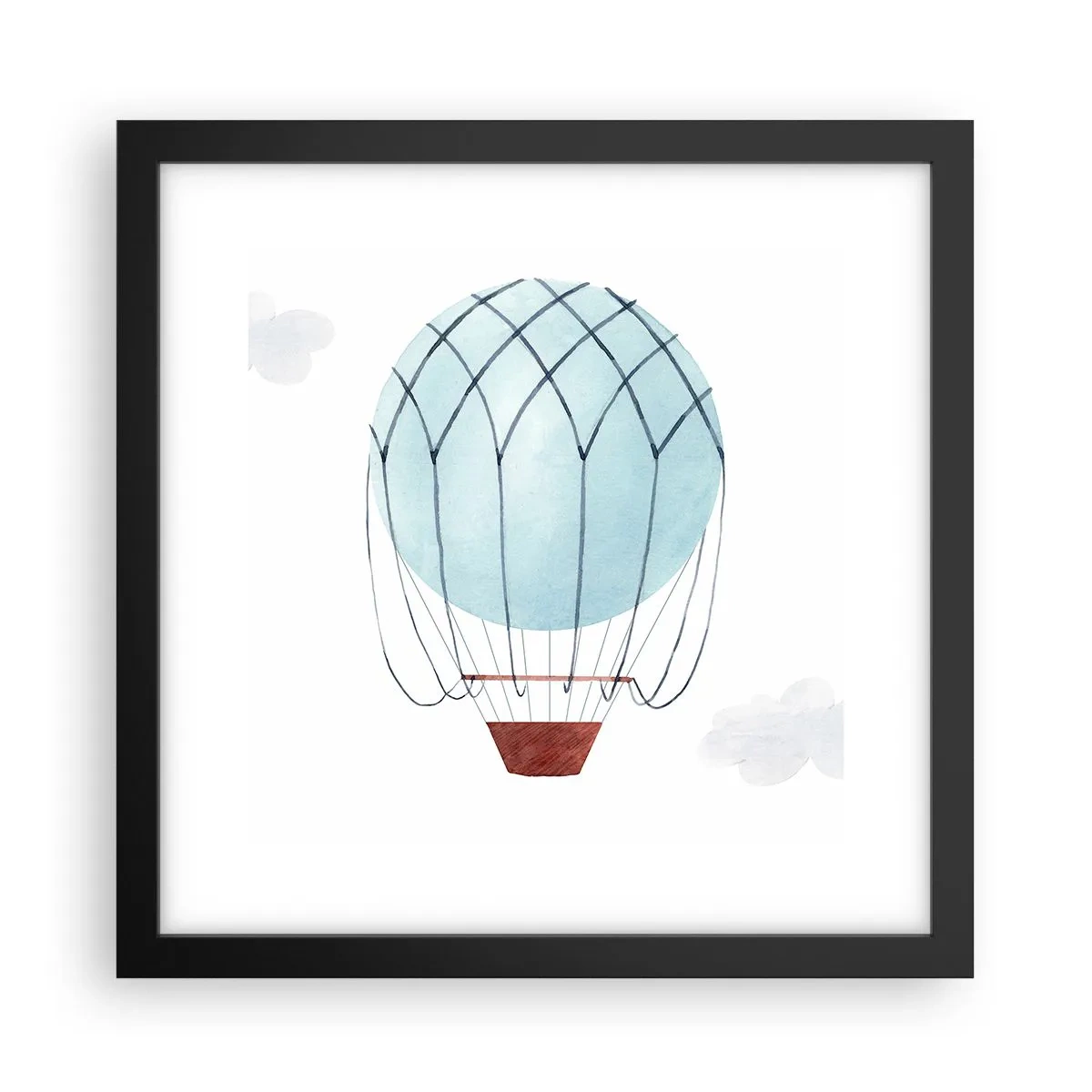 Poster in einem schwarzem Rahmen - Ganz in den Wolken - 30x30 cm