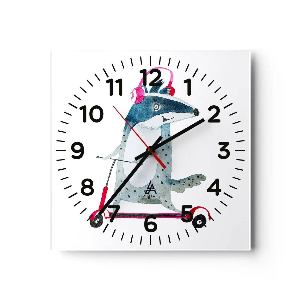 Wanduhr - Glasuhr - Dachsfreude - 30x30 cm