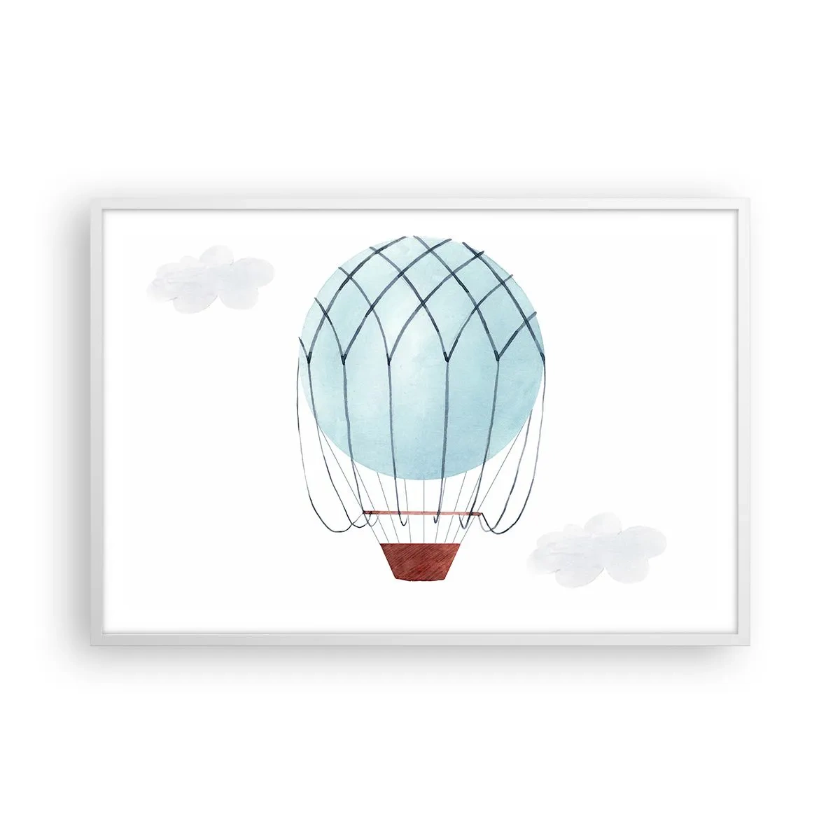 Poster in einem weißen Rahmen - Ganz in den Wolken - 91x61 cm