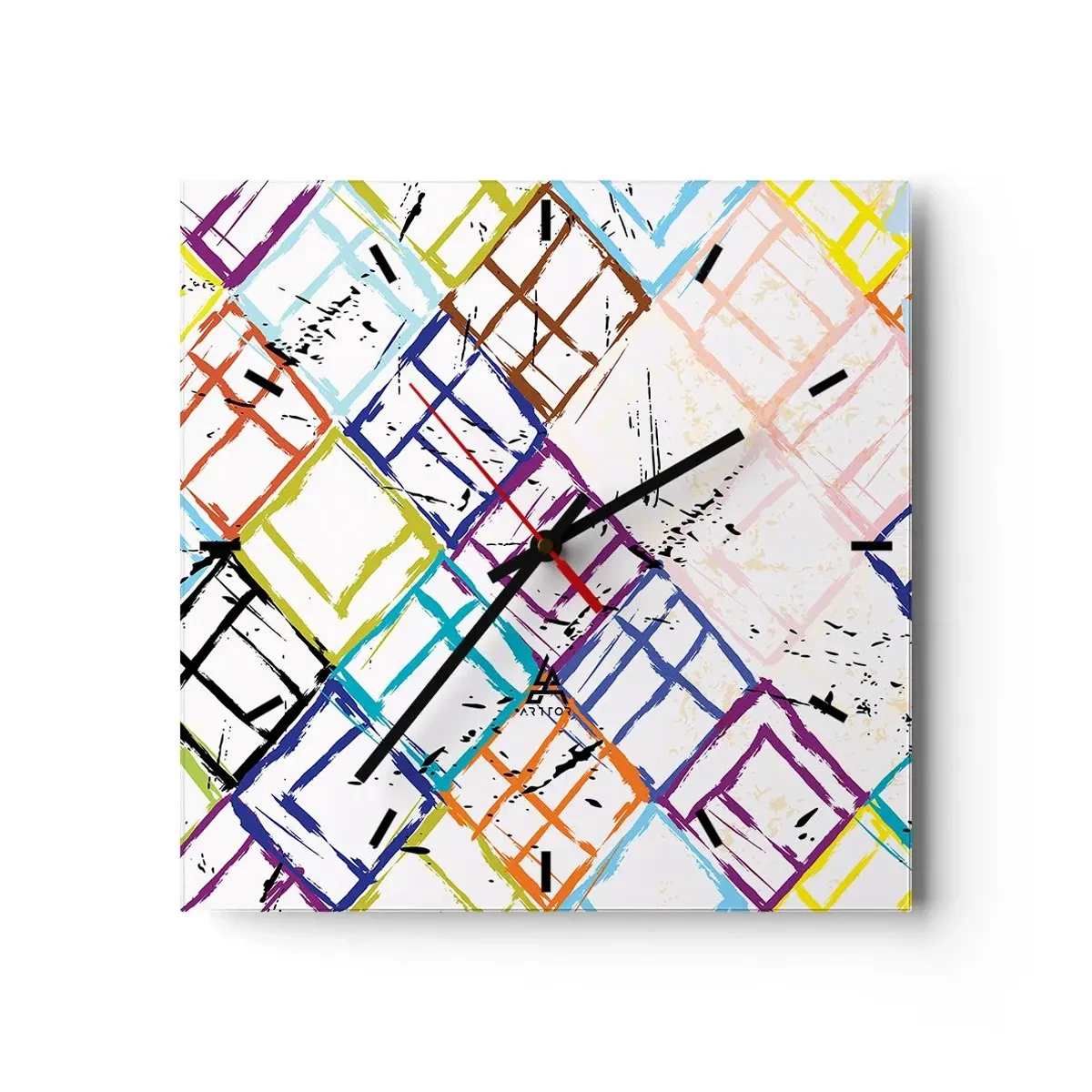 Wanduhr - Glasuhr - Zellen zu vermieten - 40x40 cm