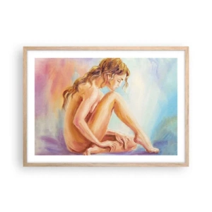 Poster in einem Rahmen aus heller Eiche - Akt der Jugend - 70x50 cm