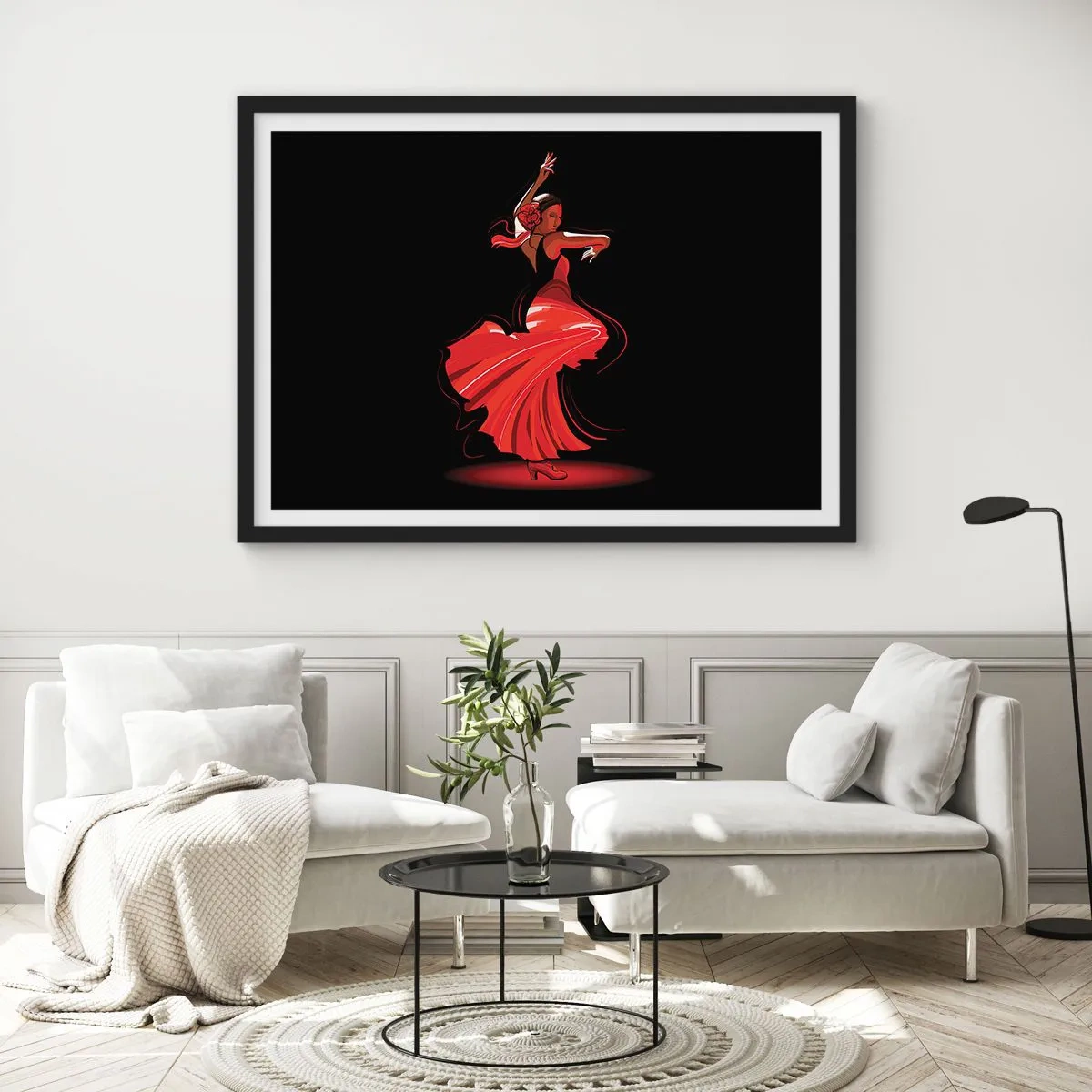 Poster in einem schwarzem Rahmen - Der feurige Geist des Flamenco - 40x30 cm