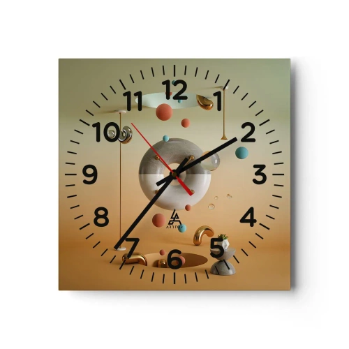Wanduhr - Glasuhr - Alles kann passieren - 40x40 cm