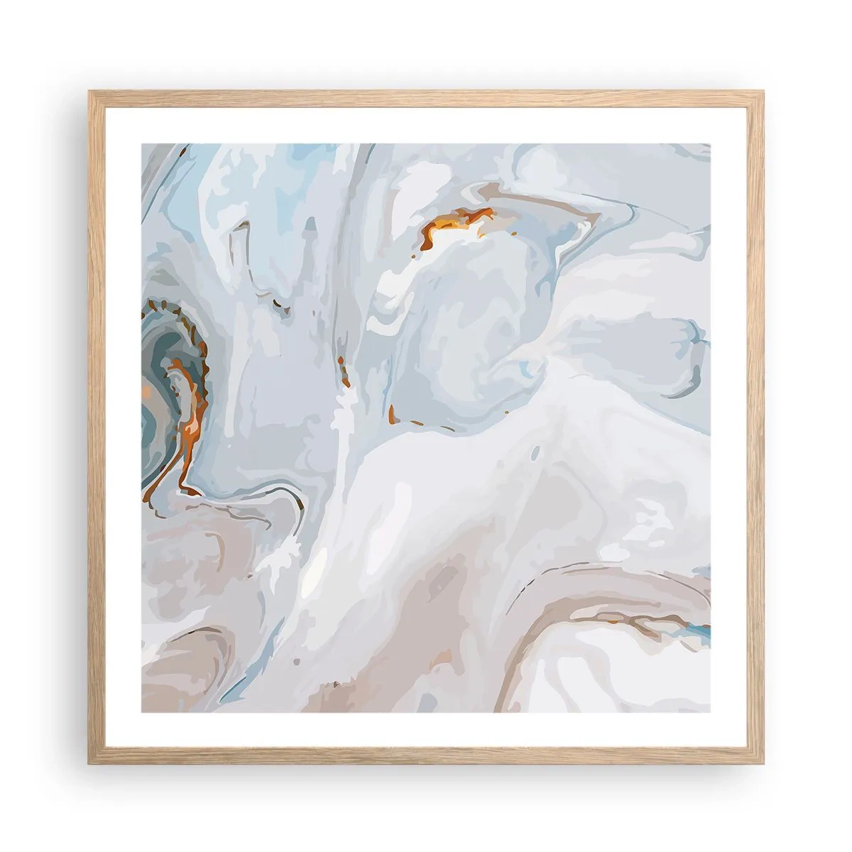 Poster in einem Rahmen aus heller Eiche - Das Weiß wird erhoben - 60x60 cm