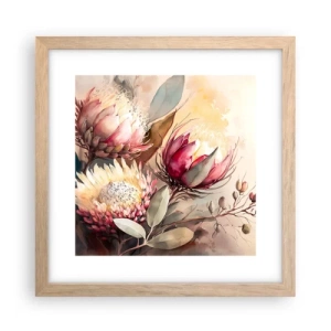 Poster in einem Rahmen aus heller Eiche - Im Profil und en face - 30x30 cm