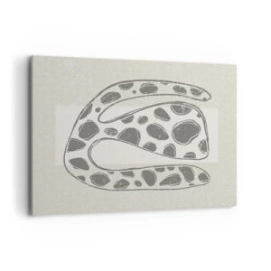 Bild auf Leinwand - Leinwandbild - Abstraktes organisches Muster in Grautönen - 120x80cm - Seltsame Kreatur - Moderne Wanddekoration für Wohnzimmer und Schlafzimmer ARTTOR