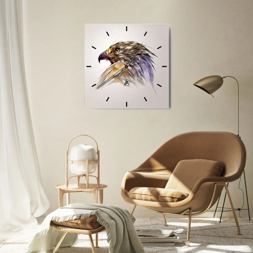 Wanduhr - Glasuhr - Porträt eines Kriegers - 40x40 cm