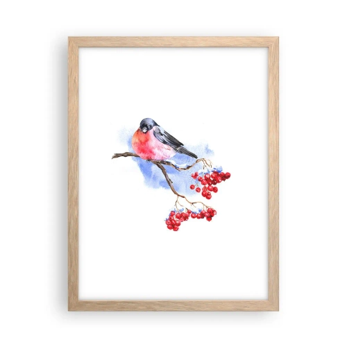 Poster in einem Rahmen aus heller Eiche - Winter in Farbe - 30x40 cm