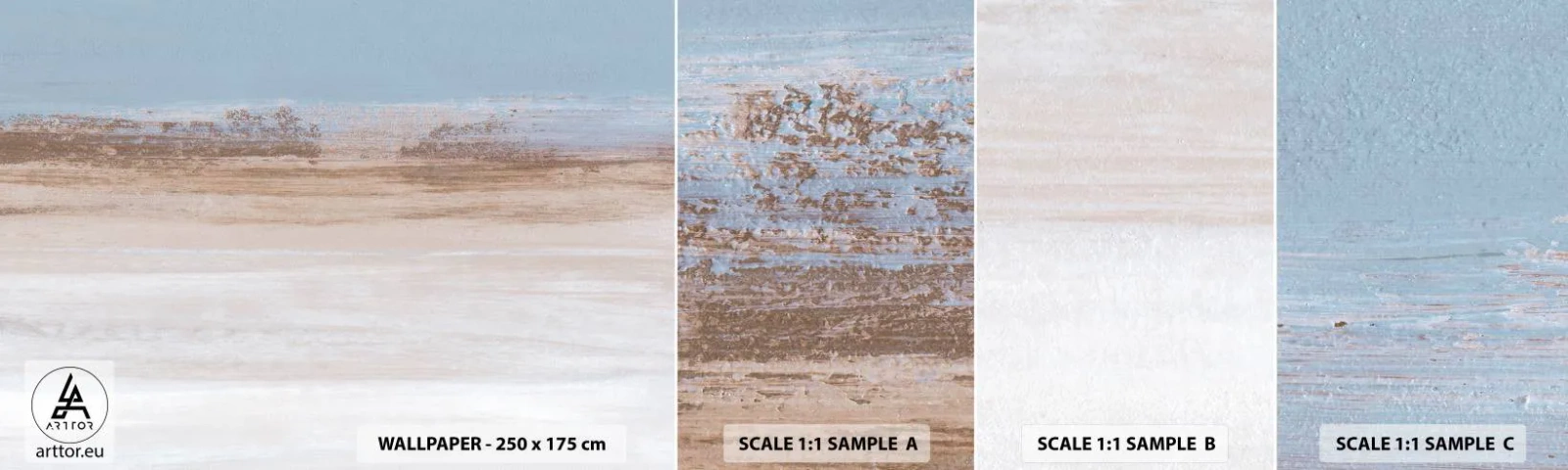 Fototapetenmuster Standard Eco - Mehrdeutige Landschaft - Stück, Hell, Minimalismus - 100x30 cm