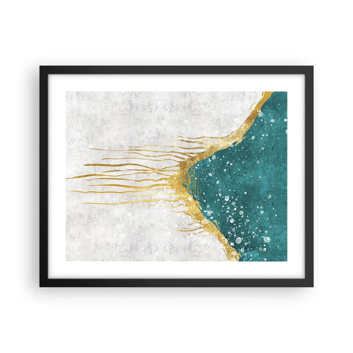 Poster in einem schwarzem Rahmen - Goldene Flut - 50x40 cm