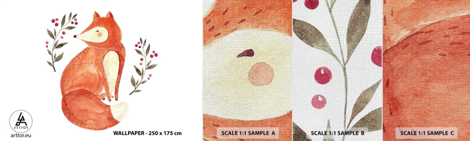 Fototapeten Muster Premium Canvas - Kleine Rothaarige - Für Kinder, Fuchs, Märchen - 100x30 cm
