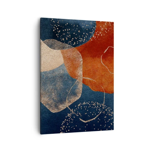 Bild auf Leinwand - Leinwandbild - Abstrakte Formen in Rot- und Blautönen - 50x70cm - Die Leichtigkeit des Seins - Moderne Wanddekoration für Wohnzimmer und Schlafzimmer ARTTOR