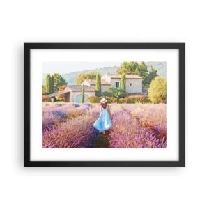 Poster in einem schwarzem Rahmen - Lavendel Mädchen - 40x30 cm