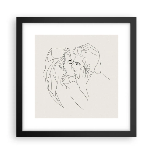 Poster in einem schwarzem Rahmen - Verstrickt im Gefühl - 30x30 cm
