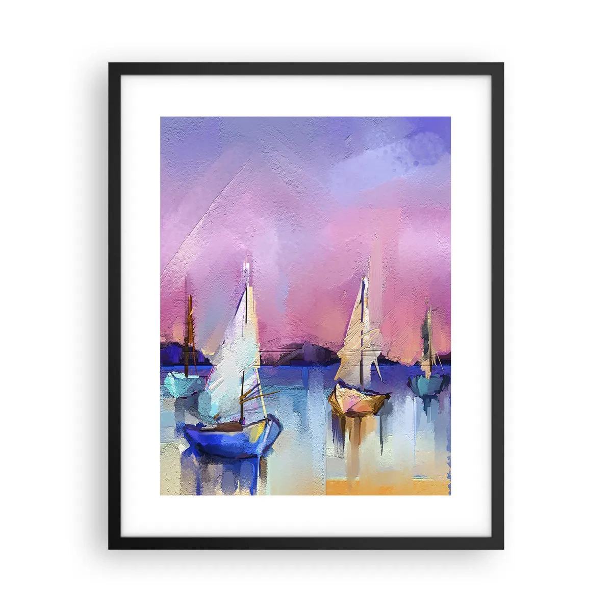 Poster in einem schwarzem Rahmen - Richtung: breites Wasser - 40x50 cm